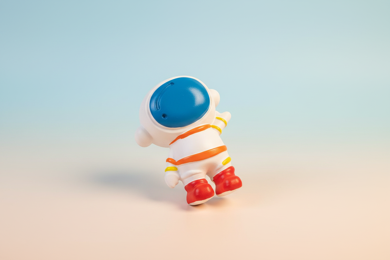 Paint Your Own Plaster Astronaut painted with light background