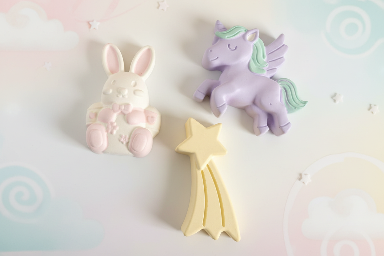 Paint Your Own Plaster Set painted in soft pastel colours