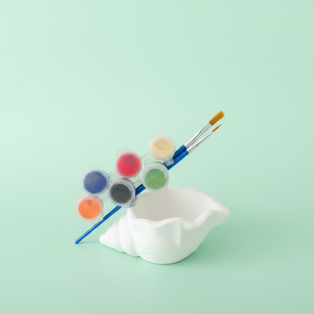Shell plaster kit with mint green background
