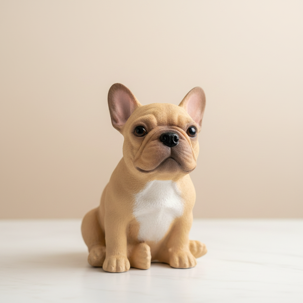 French Bulldog plaster figure painted in tan/fawn