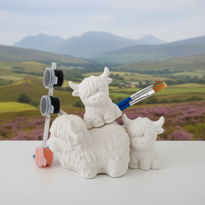 Highland Cow kit with Scottish backdrop