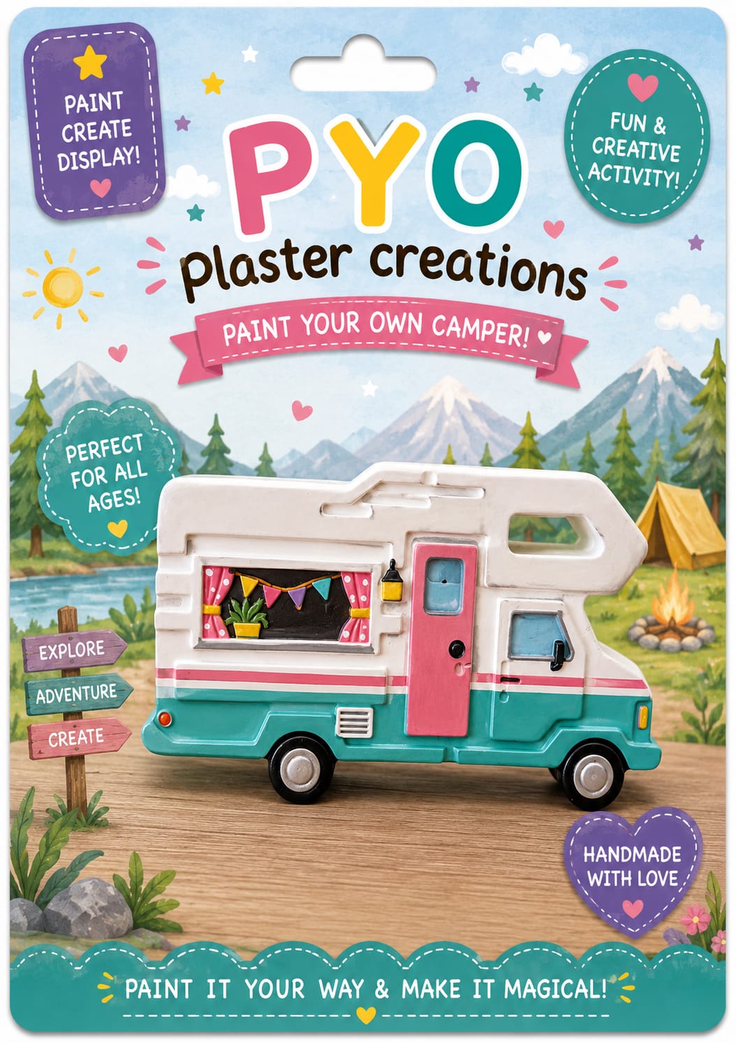 Handmade eco resin Plaster 'paint your own' Motorhome